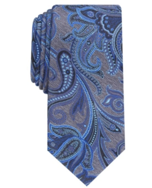 Perry Ellis Men's Carver Paisley Tie Blue