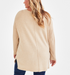 Style & Co Plus Size Knit Seam-Front Tunic Top Icy Coffee Heather Size 1X