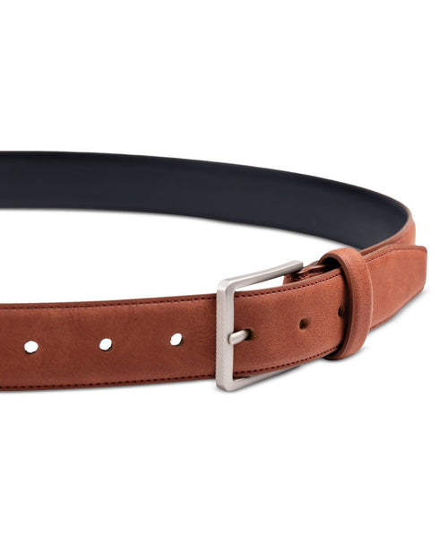 Alfani Men's Faux Suede Belt Rust Harness Buckle XL 42-44