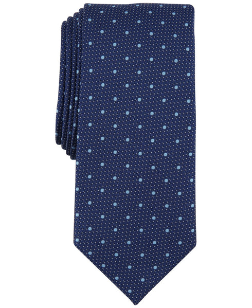 Alfani Men S Marshall Polka Dot Tie Necktie Modern Slim Navy Blue
