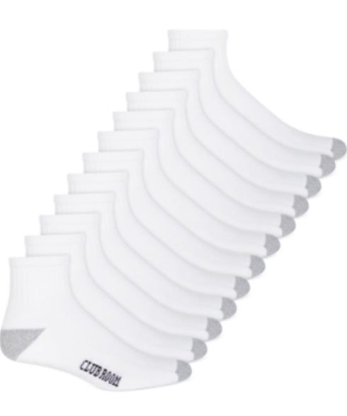 Club Room Men S 12 Pack Solid Ankle Socks White Size Regular