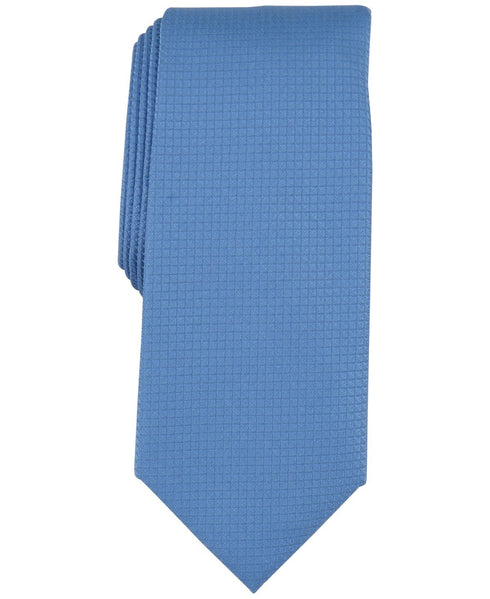 Alfani Mens Windhill Tie Necktie One Size Denim Blue Solid
