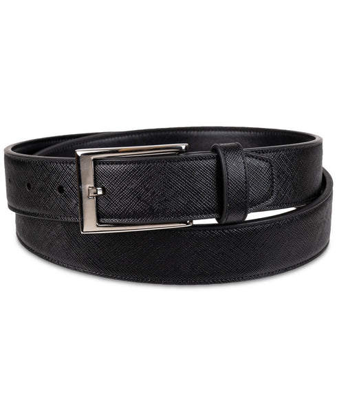 Alfani Men's Saffiano Textured Belt Black XL 42-44