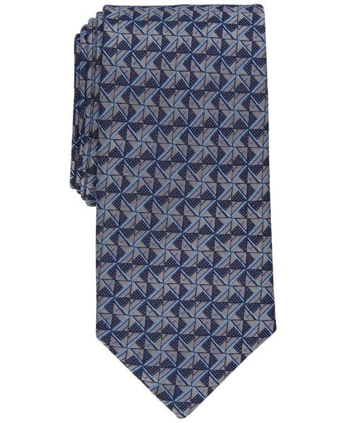 Perry Ellis Men's Levant Classic Geometric Tie Silver