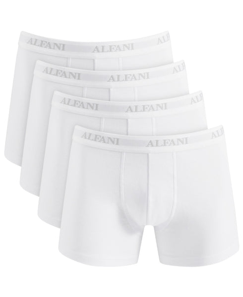 Alfani Men’s 4-Pack Trunks 100% Cotton White Tagless Small