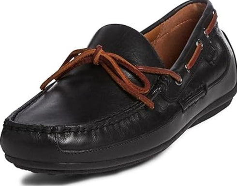 Ralph Lauren Men's Roberts Leather Driver Black Size 12