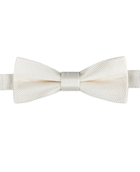 Calvin Klein Men's Textured Solid Bow Tie Ivory