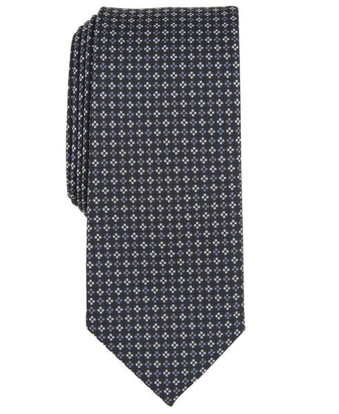 Bar III Mens Raleigh Mini Diamond Tie Necktie Modern Black Silk Blend