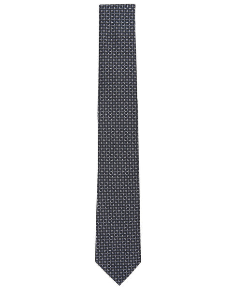 Bar III Mens Raleigh Mini Diamond Tie Necktie Modern Black Silk Blend
