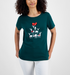 Holiday Lane Women's Deer Celebration Short-Sleeve Top Spruce Night Combo XL