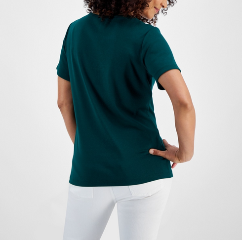 Holiday Lane Women's Deer Celebration Short-Sleeve Top Spruce Night Combo XL