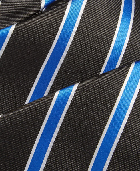TAYION Mens Regular Fit Tie Necktie One Size Black Striped Phi Beta Sigma