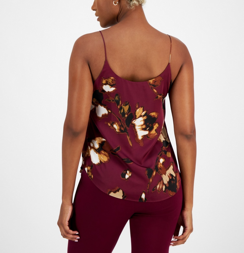 Bar Iii Women's Printed Camisole Pinot Noir Size L
