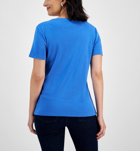 Holiday Lane Women's Love & Light Short-Sleeve Top Relaxed XL