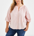 Style & Co Plus Size Embroidered Popover Blouse Veiled Rose Size 2X