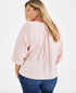 Style & Co Plus Size Embroidered Popover Blouse Veiled Rose Size 2X