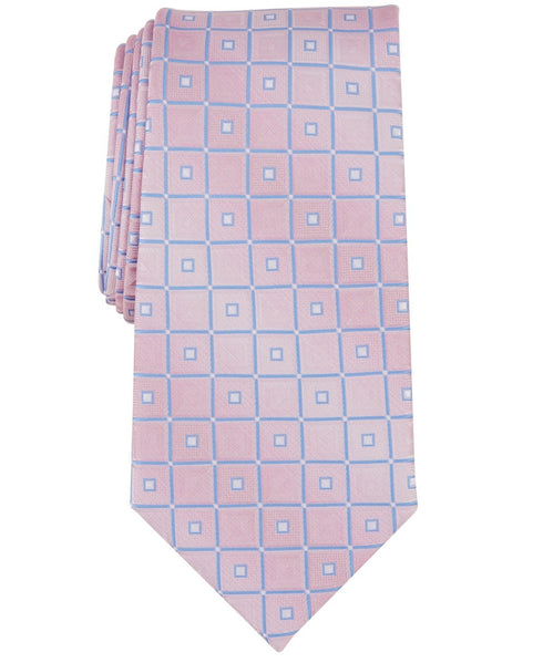 Perry Ellis Men's Mower Geo-Tile Tie Pink