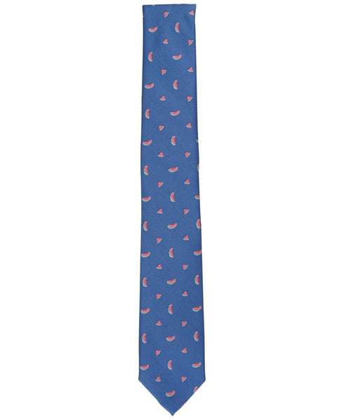 Bar Iii Mens Regular Fit Tie Necktie One Size Blue Watermelon Print One Size