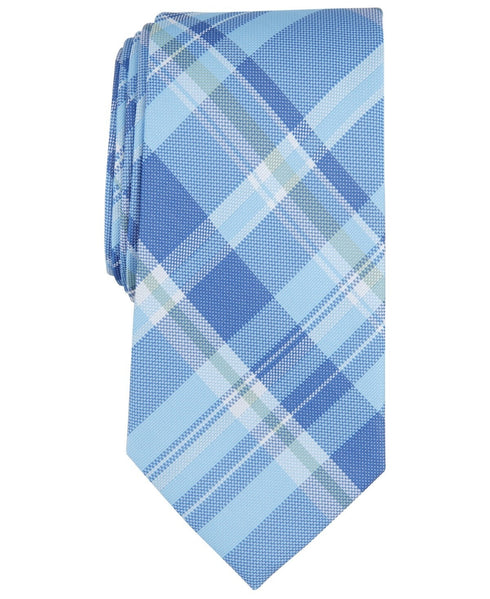 Club Room Mens Tie Necktie One Size Light Blue Warren Plaid