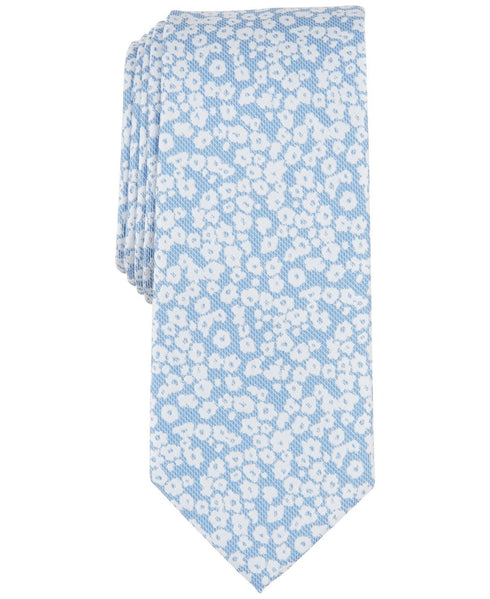 Bar Iii Mens Regular Fit Tie Necktie One Size Light Blue White Floral One Size