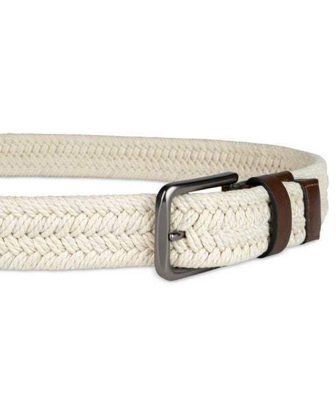 Alfani Men's Web Belt Natural Solid S 30-32