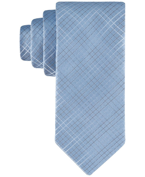 Calvin Klein Men's Stella Grid Tie Blue
