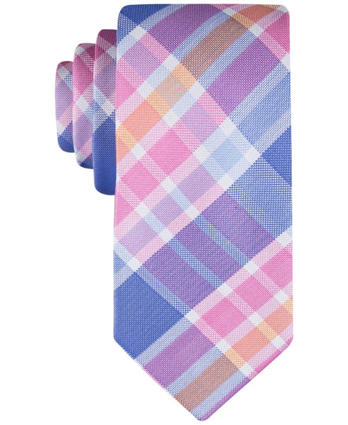 Tommy Hilfiger Men S Festive Plaid Tie Necktie Classic 3 Silk Blend Pink