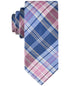 Tommy Hilfiger Mens Regular Fit Tie Necktie One Size Pink Blue Plaid