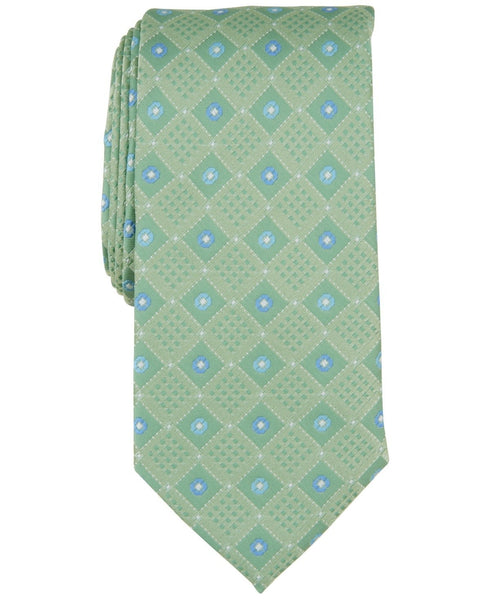 Perry Ellis Men's Laytone Diamond Medallion Tie Green