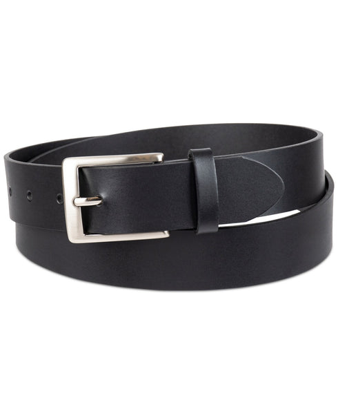 Club Room Men's Square-Buckle Cut-Edge Leather Belt Black S 30-32