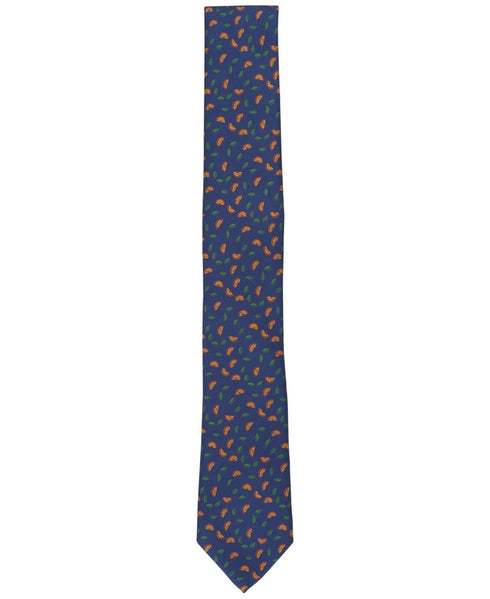Bar III Men S Barfield Citrus Orange Neat Tie Necktie Modern Navy Blue