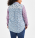 Style & Co Plus Size Blocked Bloom Perfect Shirt Bloom Autumn Summer Size 3X