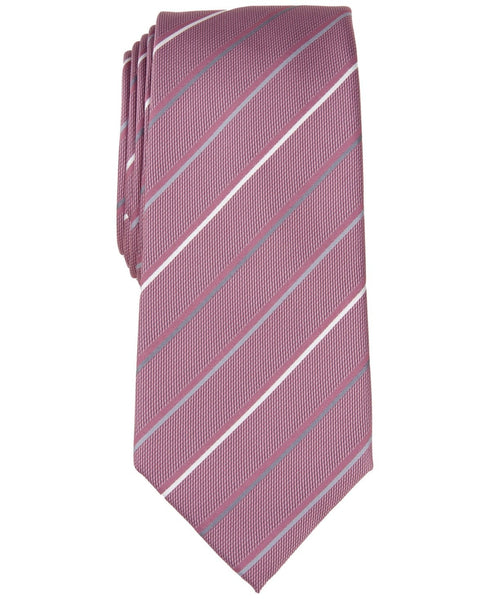 Alfani Mens Tie Necktie One Size Pink Multi Stripe