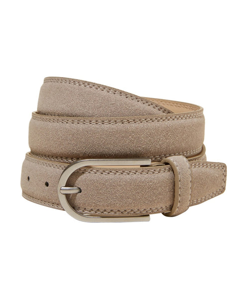 Cotton On Men's Slim Faux Suede Belt Ivory M/L