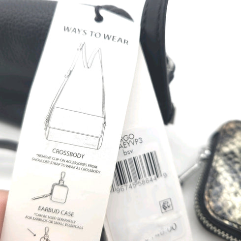 Calvin Klein Argo Small Crossbody with Square Earbud Case Black/Animal Print