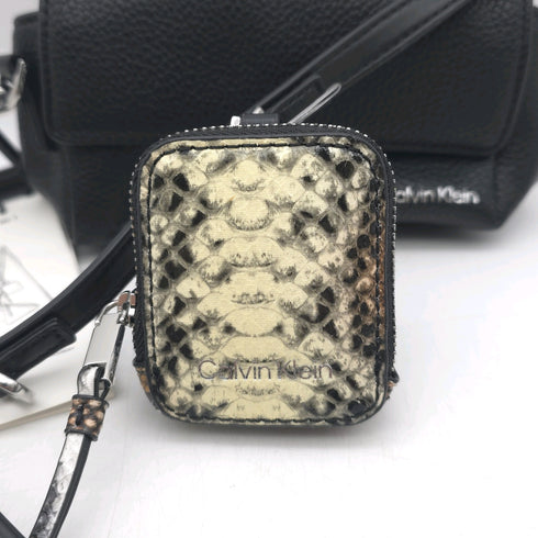 Calvin Klein Argo Small Crossbody with Square Earbud Case Black/Animal Print